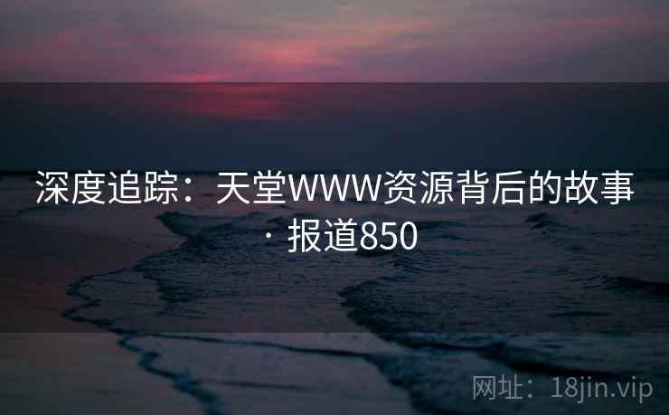 深度追踪:天堂WWW资源背后的故事 · 报道850