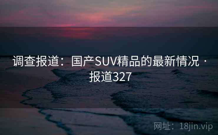 调查报道:国产SUV精品的最新情况 · 报道327